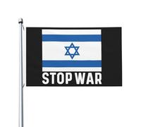 Drapeaux d'Israël : Stop aux guerres ! Je soutiens Israël. Bannière extérieure unique 90 x 150 cm pour la plage. Tapisserie « Stop aux guerres ! Je soutiens Israël » pour chambre d'étudiant.