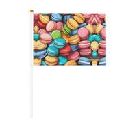 Drapeaux double face aromatisés macaron biscuit et mini drapeaux à bâton, adaptés pour la décoration de fête et les activités d'équipe