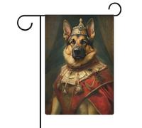 Drapeaux double face avec représentation du berger allemand, pour décoration de jardin, cour et extérieure pour le jour du mémoire, 12,6 pouces × 18,5 pouces