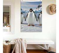 Drapeaux double face de 61 x 91 cm - Motif pingouins mignons - Décoration lourde - Décoration extérieure - Avec œillets en laiton - Pour mariage - Toutes saisons