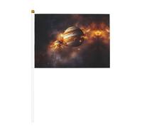 Drapeaux double face du système solaire Jupiter Saturne agitant et mini drapeaux à bâton, adaptés pour la décoration de fête et les activités d'équipe