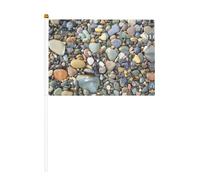 Drapeaux double face en galets et mini drapeaux à bâton, adaptés pour la décoration de fête et les activités d'équipe