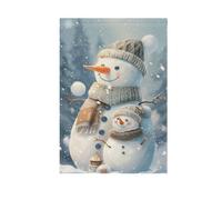 Drapeaux double face Mum The Snowman Cares Of Her Child pour la maison, le jardin, les vacances, les décorations extérieures, bannières, décoration de fête extérieure, 71,1 x 101,6 cm