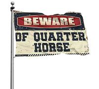 Drapeaux drôles de dortoir « Beware of Quarter » - Décoration amusante pour bar, décoration d'intérieur pour homme (152 x 244 cm)