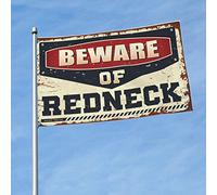 Drapeaux drôles de dortoir « Beware of Redneck » - Décoration amusante pour bar, décoration d'intérieur pour homme (30 x 45 cm)