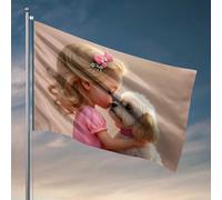 Drapeaux drôles pour chambre gars, filles et chiens : un drapeau de lien réconfortant à accrocher dans votre chambre drapeau de jardin drôle (152 x 244 cm)