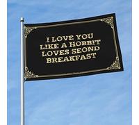 Drapeaux drôles pour chambre Guys I Love You Like A Hobbit Loves Seond Drapeau de petit déjeuner Drapeaux décoratifs Maison Drapeaux Printemps Jardin Drapeau (couleur : couleur, taille : 152 x 244 cm)