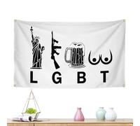 Drapeaux Drôles Pour Gars De Chambre - Drapeau LGBT Beer Tits Tapisserie Murale,Drapeau De Motivation Avec Œillets En Laiton, Bannière Amusante, Drapeaux De Dortoir, Décoration