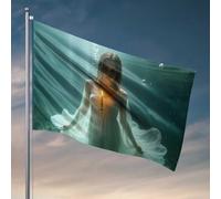 Drapeaux drôles sous l'eau sérénité : un drapeau de vision aux chandelles Décorations de chambre de garçons (152 x 244 cm)