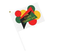 Drapeaux du 19 juin pour la liberté des Afro-Américains, l'histoire des Noirs, petits drapeaux à main avec mât pour décoration de fête