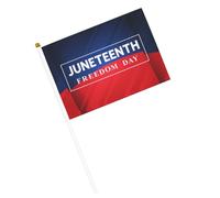 Drapeaux du 19 juin pour la liberté des Afro-Américains, l'histoire des Noirs, petits drapeaux à main avec mât pour décoration de fête