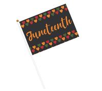Drapeaux du 19 juin pour la liberté des Afro-Américains, l'histoire des Noirs, petits drapeaux à main avec mât pour décoration de fête