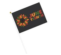 Drapeaux du 19 juin pour la liberté des Afro-Américains, l'histoire des Noirs, petits drapeaux à main avec mât pour décoration de fête