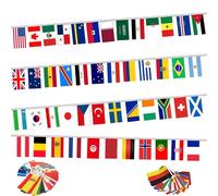 Drapeaux du 2026 Coupe du Monde pour Décor,48 Drapeau pour Decoration,adaptés à la décoration des bars de supporters, des jardins, Maison, Déco de Football Fête(1 pezzo,14 x 21 cm-15m)