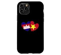 Drapeaux du Cambodge Vietnam en Forme de cœur Cambodgien Vietnamien Love Pride Coque pour iPhone 11 Pro