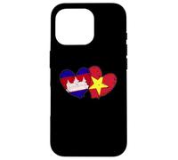 Drapeaux du Cambodge Vietnam en Forme de cœur Cambodgien Vietnamien Love Pride Coque pour iPhone 16 Pro