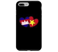 Drapeaux du Cambodge Vietnam en Forme de cœur Cambodgien Vietnamien Love Pride Coque pour iPhone 7 Plus/8 Plus