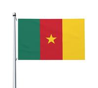 Drapeaux du Cameroun, drapeaux décoratifs d'extérieur 0,9 x 1,5 m 100% polyester drapeaux à l'extérieur du drapeau tous temps, la couleur est lumineuse et facile à estomper, séchage rapide.