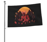 Drapeaux du Diable rouge dans les ténèbres pour l'extérieur 2 x 3 pieds Double face Bannière robuste Drapeau pour la maison Cour Festival Extérieur Jardin Décoration Drapeau de bienvenue