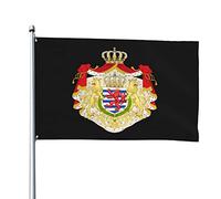 Drapeaux du grand blason du Grand-Duché de Luxembourg, drapeaux décoratifs d'extérieur 0,9 x 1,5 m 100% polyester drapeaux à l'extérieur du drapeau tous temps, la couleur est vive et facile à estomp