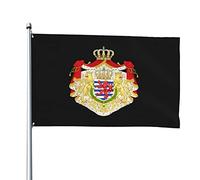 Drapeaux du grand blason du Grand-Duché de Luxembourg, drapeaux décoratifs d'extérieur 0,9 x 1,5 m 100% polyester drapeaux à l'extérieur du drapeau tous temps, la couleur est vive et facile à estomp