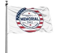 Drapeaux du Memorial Day 2 4x6 pi Bannière Patio Pelouse et Jardin Décoration Extérieure Drapeaux Couleurs Vives et Résistant à la Décoloration