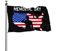 Drapeaux du Memorial Day, bannière de 1,2 m x 1,8 m, décoration extérieure pour patio, pelouse et jardin, couleurs vives et résistant à la décoloration