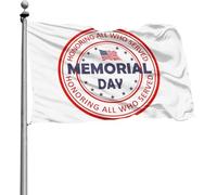 Drapeaux du Memorial Day, bannière de 4 x 6 pieds, décoration extérieure pour patio, pelouse et jardin, couleurs vives et résistantes à la décoloration