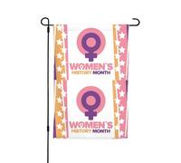 Drapeaux du mois de l'histoire des femmes Drapeau de jardin Décoration parfaite Bannière de cour 12 x 18 pouces Décoration extérieure double face Tapisserie de fête Décoration de ferme Bannière de déc