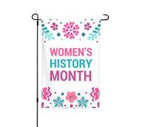 Drapeaux du mois de l'histoire des femmes Drapeau de jardin Décoration parfaite Bannière de cour 12 x 18 pouces Décoration extérieure double face Tapisserie de fête Décoration de ferme Bannière de déc