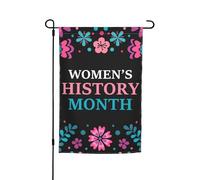 Drapeaux du mois de l'histoire des femmes Drapeau de jardin Décoration parfaite Bannière de cour 12 x 18 pouces Décoration extérieure double face Tapisserie de fête Décoration de ferme Bannière de déc