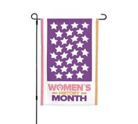 Drapeaux du mois de l'histoire des femmes Drapeau de jardin Décoration parfaite Bannière de cour 12 x 18 pouces Décoration extérieure double face Tapisserie de fête Décoration de ferme Bannière de déc