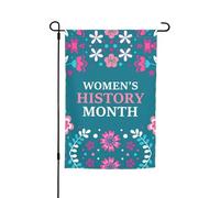 Drapeaux du mois de l'histoire des femmes Drapeau de jardin Décoration parfaite Bannière de cour 12 x 18 pouces Décoration extérieure double face Tapisserie de fête Décoration de ferme Bannière de déc