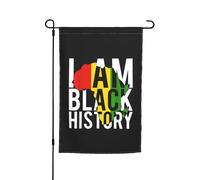 Drapeaux du Mois de l'histoire des Noirs Drapeau de jardin Décoration parfaite Bannière de cour 12 x 18 pouces Décoration extérieure double face Tapisserie de fête Bannière de décoration intérieure de