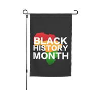 Drapeaux du Mois de l'histoire des Noirs Drapeau de jardin Décoration parfaite Bannière de cour 12 x 18 pouces Décoration extérieure double face Tapisserie de fête Bannière de décoration intérieure de