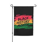 Drapeaux du Mois de l'histoire des Noirs Drapeau de jardin Décoration parfaite Bannière de cour 12 x 18 pouces Décoration extérieure double face Tapisserie de fête Bannière de décoration intérieure de