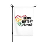 Drapeaux du Mois de l'histoire des Noirs Drapeau de jardin Décoration parfaite Bannière de cour 12 x 18 pouces Décoration extérieure double face Tapisserie de fête Bannière de décoration intérieure de