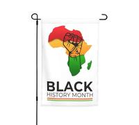 Drapeaux du Mois de l'histoire des Noirs Drapeau de jardin Décoration parfaite Bannière de cour 12 x 18 pouces Décoration extérieure double face Tapisserie de fête Bannière de décoration intérieure de
