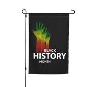 Drapeaux du Mois de l'histoire des Noirs Drapeau de jardin Décoration parfaite Bannière de cour 12 x 18 pouces Décoration extérieure double face Tapisserie de fête Bannière de décoration intérieure de