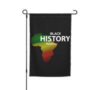 Drapeaux du Mois de l'histoire des Noirs Drapeau de jardin Décoration parfaite Bannière de cour 12 x 18 pouces Décoration extérieure double face Tapisserie de fête Bannière de décoration intérieure de