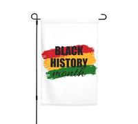 Drapeaux du Mois de l'histoire des Noirs Drapeau de jardin Décoration parfaite Bannière de cour 12 x 18 pouces Décoration extérieure double face Tapisserie de fête Bannière de décoration intérieure de
