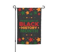 Drapeaux du Mois de l'histoire des Noirs Drapeau de jardin Décoration parfaite Bannière de cour 12 x 18 pouces Décoration extérieure double face Tapisserie de fête Bannière de décoration intérieure de