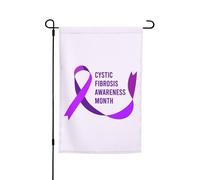 Drapeaux du mois de sensibilisation à la fibrose kystique Drapeau de jardin Décoration parfaite Bannière de cour 12 x 18 pouces Décoration extérieure double face Tapisserie de fête Bannière de décorat