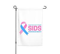 Drapeaux du mois de sensibilisation à la maladie du SID - Drapeau de jardin - Décoration parfaite - Bannière de jardin - 30,5 x 45,7 cm - Décoration extérieure double face - Tapisserie de fête - Décor