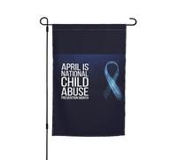 Drapeaux du mois de sensibilisation à la maltraitance des enfants Drapeau de jardin Décoration parfaite Bannière de cour 12 x 18 pouces Décoration extérieure double face Tapisserie de fête Bannière de