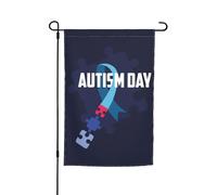 Drapeaux du mois de sensibilisation à l'autisme Drapeau de jardin Décoration parfaite Bannière de cour 12 x 18 pouces Décoration extérieure double face Tapisserie de fête Bannière de décoration intéri