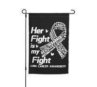 Drapeaux du mois de sensibilisation au cancer du poumon Drapeau de jardin Décoration parfaite Bannière de cour 12 x 18 pouces Décoration extérieure double face Tapisserie de fête Décoration de ferme B
