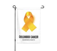 Drapeaux du mois de sensibilisation au cancer infantile Drapeau de jardin Décoration parfaite Bannière de cour 12 x 18 pouces Décoration extérieure double face Tapisserie de fête Bannière de décoratio