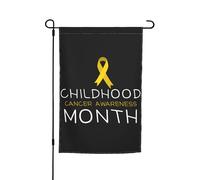 Drapeaux du mois de sensibilisation au cancer infantile Drapeau de jardin Décoration parfaite Bannière de cour 12 x 18 pouces Décoration extérieure double face Tapisserie de fête Bannière de décoratio