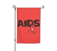 Drapeaux du mois de sensibilisation au sida Drapeau de jardin Décoration parfaite Bannière de jardin 12 x 18 pouces Décoration extérieure double face Tapisserie de fête Décoration de ferme Bannière de